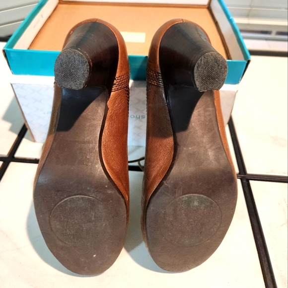 Biviel leather lace-up booties size 7 Brown 3-inch heels - Picture 5 of 10